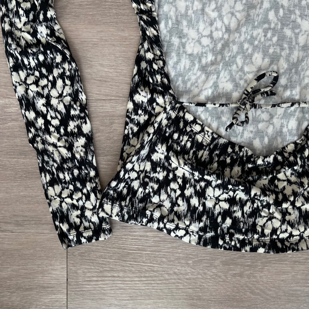 NWT Isabel Marant Leonio Top Sz 6 Black White Open Back Long Sleeve French Sexy - Picture 12 of 16
